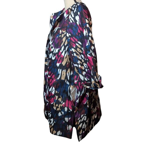 Jessica London Jacket Size 24W Open Front Colorful Artsy Art to Wear Vacay Caree - Picture 5 of 15